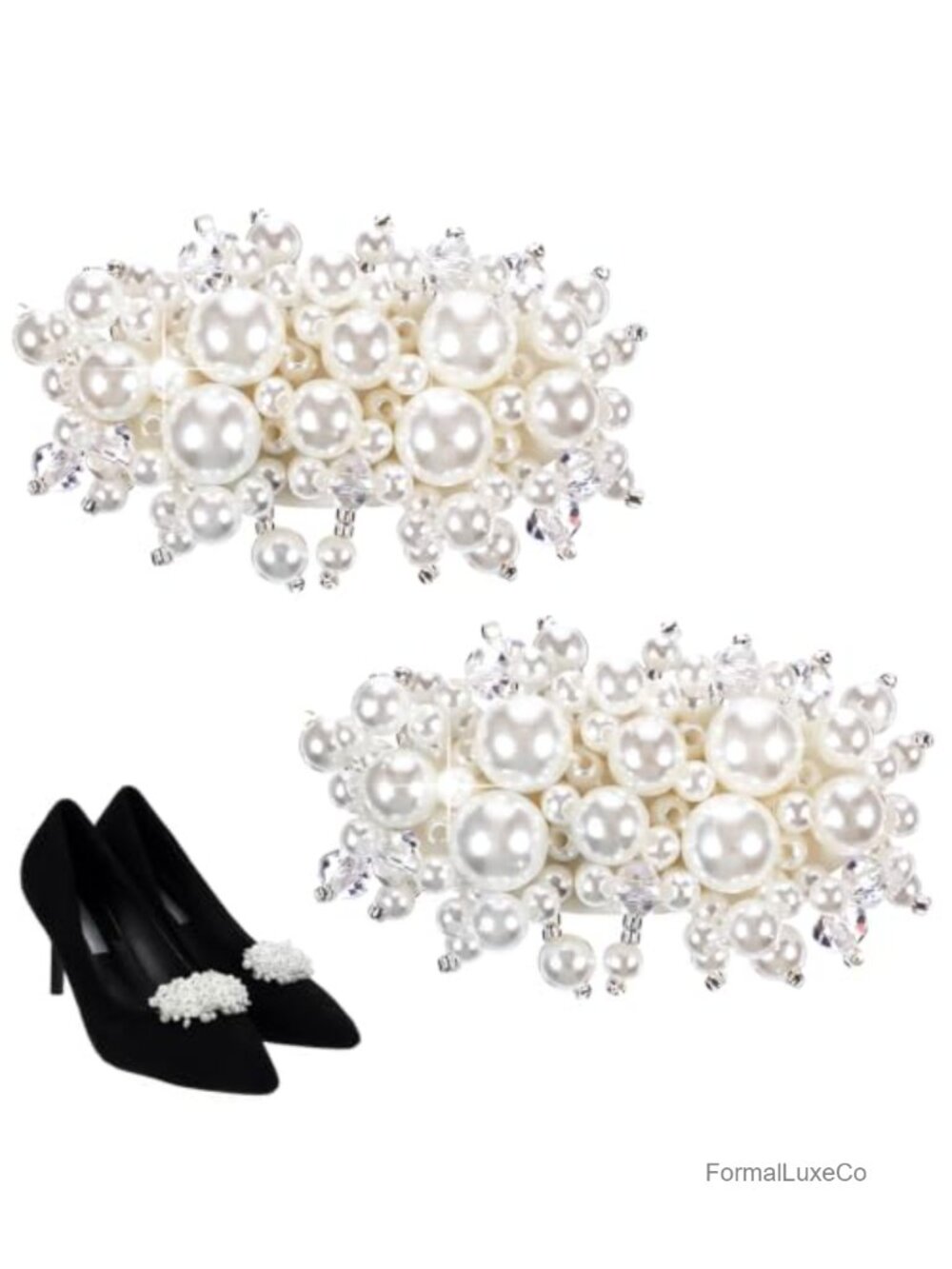 Pearl Shoe Clips for Women, Heels with Pearls Embellishment
